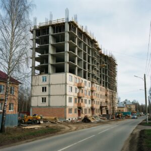 В Лахденпохье возобновили стройку 48-квартирного дома для переселения из аварийного фонда